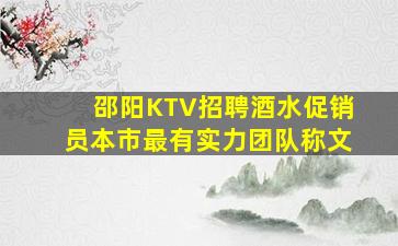邵阳KTV招聘酒水促销员本市最有实力团队称文